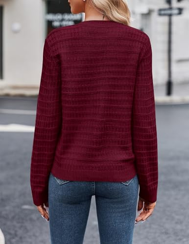 Image of Zeagoo Women's 2026 Cardigan Sweaters Button Down Crew Neck Open Front Long Sleeve Knit Cropped Jackets