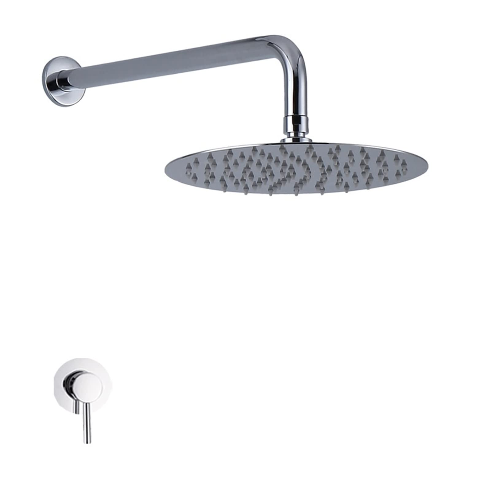 Robinet de douche fonction unique avec pomme de douche ronde 10" en acier inoxydable