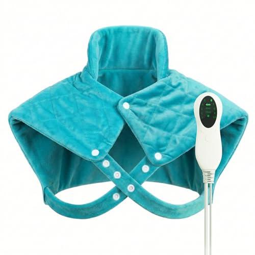 Neck and Shoulders Heat Pad Fleece Heated Neck Wrap with 10 Heat Settings and 3 Timer Setting Overheat Protection Machine Washable Neck and Shoulder Warmer