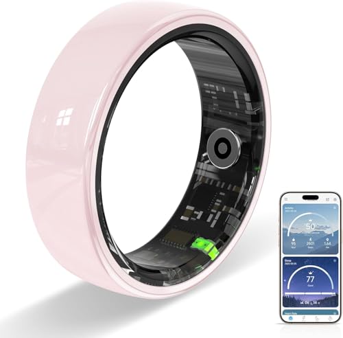 Image of Ceramic Smart Ring for Women, Pink Fitness & Sleep Tracker, #6 | 24 /7 Health Tracking with Heart Rate, Blood Oxygen, HRV & Sleep Monitoring. Ceramic Design, 5ATM Waterproof, No Subscription