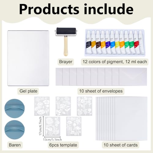Kit de plaques impression gel complet avec outils d'art pour vos projets floraux