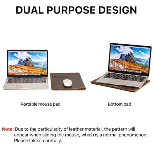 Image of CONTACTS Full Grain Leather 13.3 inch Laptop Case Slim Laptop Sleeve | Compatible with MacBook Pro 13 inch, Handmade, Brown