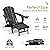 GREENVINES Adirondack-Chairs-with-Ottoman | Set of 2 | Folding | Retractable-Footrest | HDPE Plastic | All Weather Fire Pit Chair | Cup Holders | Black | for Outdoor Poolside