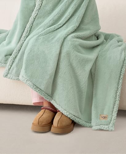 Image of UGG Cynthia Throw Blanket, Reversible Faux Fur for Sofa, 50 inch x 70 inch, Green