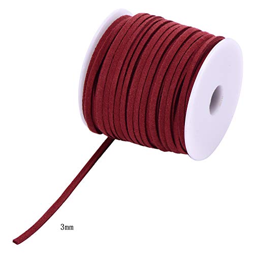 DonDon Velour Ribbon 0.12 inch (3 mm) DIY - 32.81 yd (30 m) roll - Dark red Burgundy - Image 4