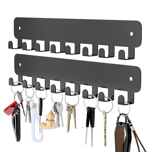 pickpiff Key Holder Wall Mount, Adhesive Key Rack with 8