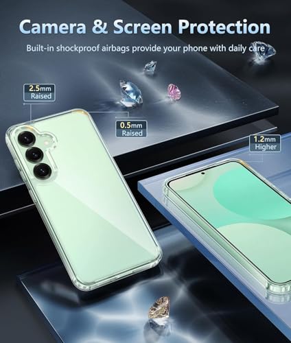 Image of ClearShield Transparent Back Cover for Samsung Galaxy S25 5G, Hybrid PC & TPU Shockproof Design, 360 Degree Protection Crystal Clear Case, Anti-Scratch Armor Mobile Phone Cover