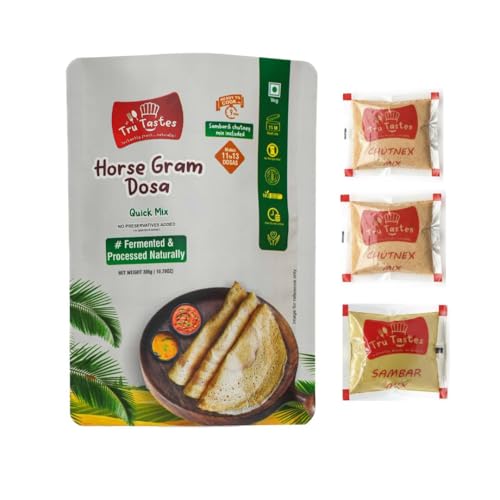 Image of Tru tastes Dosa Quick Mix - Breakfast Mix | Quick Breakfast | Instant Ready to Cook Mix | Ready-To-Make South Indian Breakfast (Horse Gram Dosa)