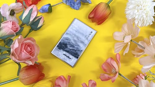 Image of Mother of Pearl Business Card Case Credit Id Name Holder Travel Wallet Art Painting Design Metal Stainless Steel Engraved Slim Purse Pocket Cash Money Wallet (Lonely)