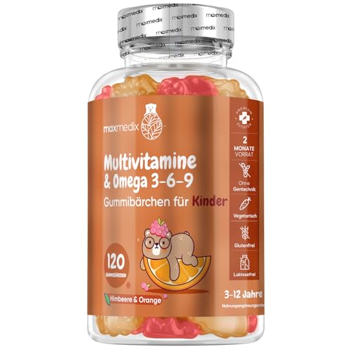 Multivitamin Gummibärchen für Kinder - Mit Omega 3 6 9, Vitamin C- 120...