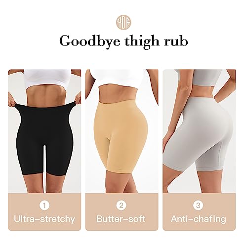 Image of YADIFEN Slip Shorts for Under Dresses Women Seamless Anti Chafing Underwear Shaping Boyshort Smooth Thigh Biker Short Panties