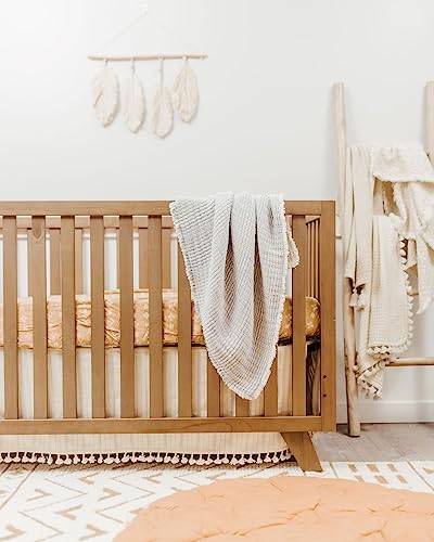 Image of Crane Baby Shoreline Stripe Blanket, Soft Cotton Nursery and Stroller Blanket, 100% Cotton, 36 inch x 36 inch