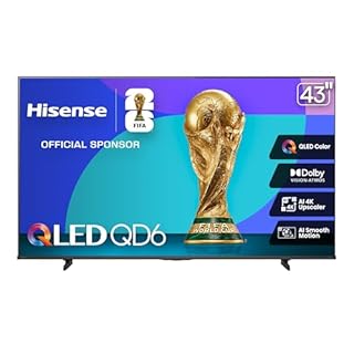 Hisense 43QD6QF - 43" 4K Smart QLED Fire TV with Dolby Vision & Atmos, AI 4K Upscaler, AI Smooth Motion, Game Mode Plus (2025 New Model)