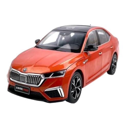 Modèle réduit Skoda Octavia Pro 2021 à l'échelle 1/18 en métal injecté haute fidélité orange