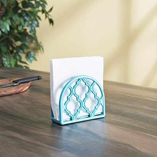 Lattice Collection Cast Iron Napkin Holder, By Home Basics (Turquoise) / Napkin Holders For Kitchen, Table Napkin Holder With Non-Skid Feet #TOP4
