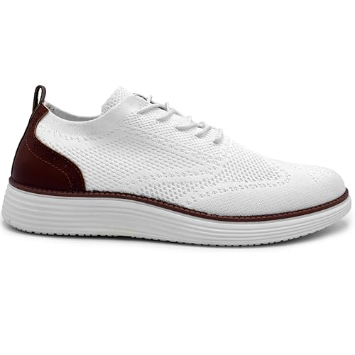 Image of AKADEMIKS Mens Olney Wingtip Knit Oxford, Sleek Breathable Dress Shoes