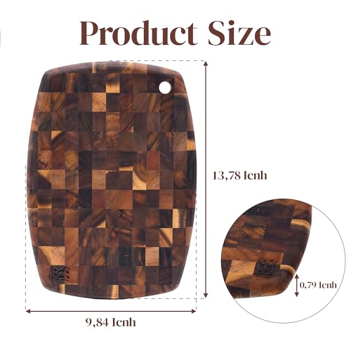 Tabla de cortar madera de acacia 35 x 20 x 2 cm miniatura 6