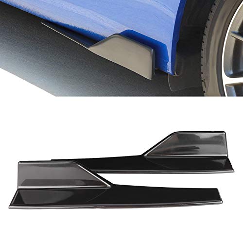 Universelle Seitenschweller für Autos - Paar Rocker Splitter Side Winglet Wing Diffusor Karosserie-Kit - Glänzend Schwarz 17,7 X 3,3 Zoll