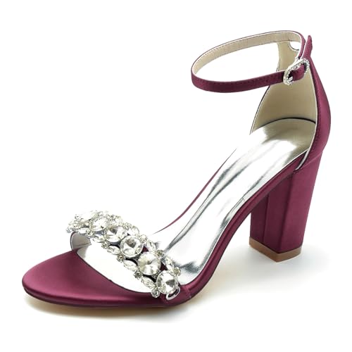 Chaussures de mariée à talons épais FGRID sandales de soirée strass