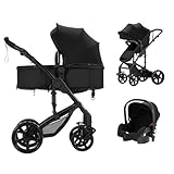 3-in-1 Baby Kombikinderwagen, Babywanne, Sportwagen und Autositz, for...