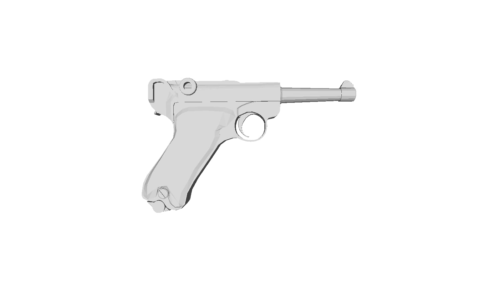 Printle Object German WWII Luger Pistol-Replica of the Parabellum Pistol 7.65 mm Caliber Originally Patented by Georg Luger in 1898 Figure for Dioramas and Model Train Sets CHOOSE YOUR SCALE
