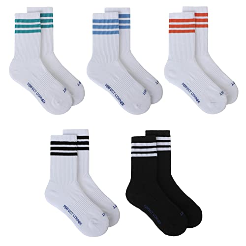 Image of PERFECT CORNER Athletic Cotton Quarter Socks Cushioned Men Women, 5 Pairs