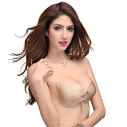 Image of Fabme Women's Silicone Adhesive Stick-on Push Up Strapless Invisible Backless Bra