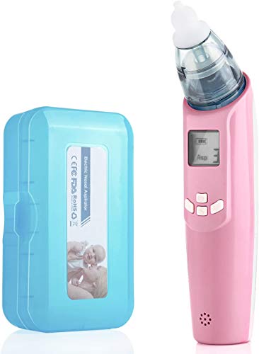HBselect Aspiratore Nasale Elettrico per Bambino Pulitore Nasale Portatile 3 Tipi di Aspirazione Aspiratore Nasale Neonato con Musica Rilassante