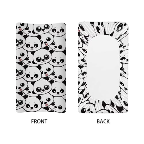 Image of Panda Changing Pad Cover for Baby Girls Boys Diaper Change Table Sheet Cover Santa Claus Breathable Soft Changing Table Cover Mat Sheet Covers