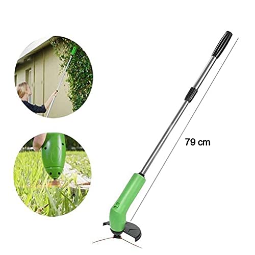 LQU 草刈り機 屋外 電池式 ガーデン 庭 草刈り 剪定(単三電池なし) 交換可能なプラスチックブレード付き 軽量 伸縮式 芝刈り機 ガーデン 便利 簡単 植木 2000mA 6枚目