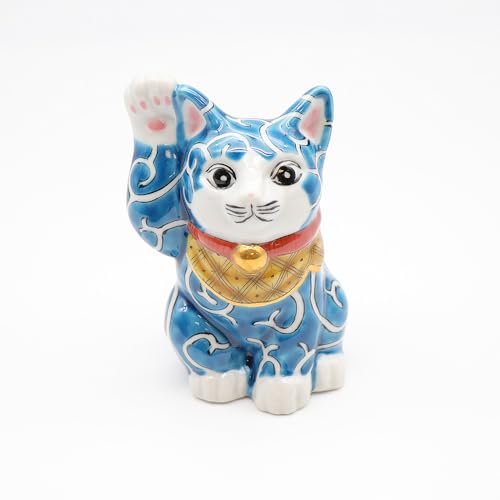 Kutani Ware Handmade Lucky Cat (Arabesque, 3.07