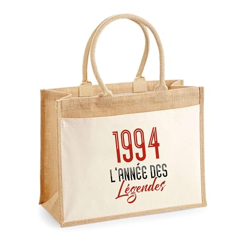 Sac cabas jute 1994 le cadeau d'anniversaire original pour fêter une année de légende