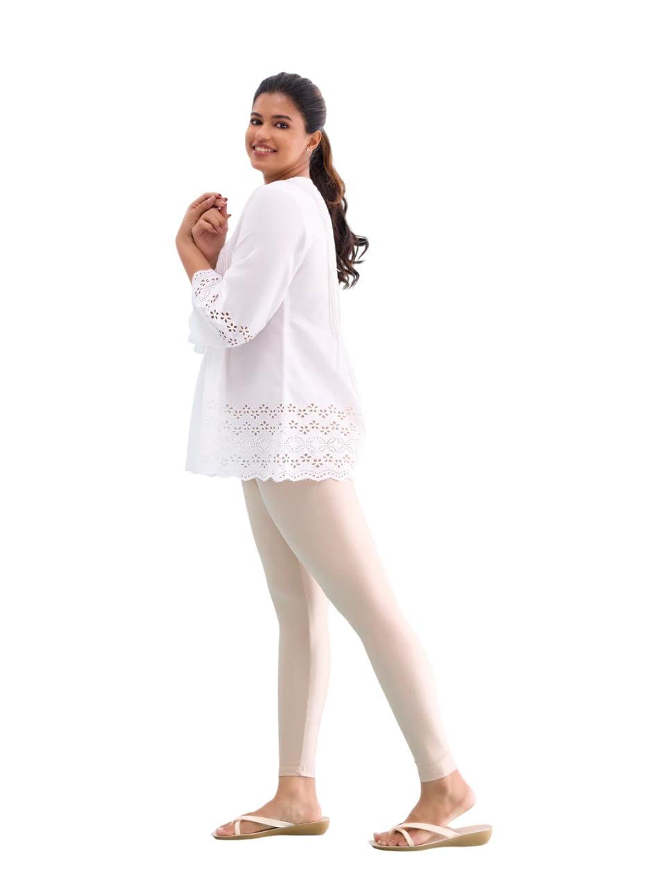 Leggings for Party, Festive & Casual Wear | Stretchable High Waist Glossy Tights | Comfortable Slim Fit Bottoms-picture-14