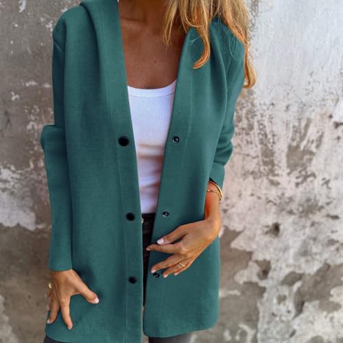 Casual Single Breasted Hooded Jacket Women, Womens Jackets Casual, Trench Coat for Women 2024 (Grey,L)4