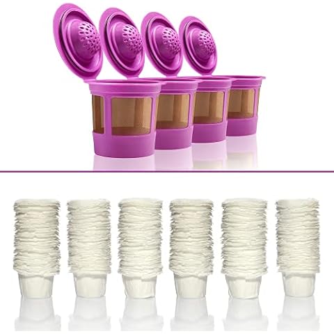 4 Reusable K Cups and 300 Disposable Paper Filters for Keurig Coffee Makers Cover