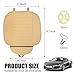 Yourkar Car Seat Cover for Front Seat, Anti-Slip & Waterproof Leather Auto Front Seat Pad Protector, Durable Driver Bottom Seat Cushion Cover with Storage Pocket, Car Accessories (Beige)
