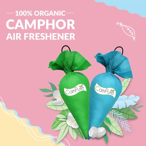 Image of CamPure Camphor Cone (1 Original + 1 Jasmine) Pack Of 2-100% Organic | Air Freshener For Car, Wardrobe, Office Cabin's, Drawers, Travel Bag & Bathroom
