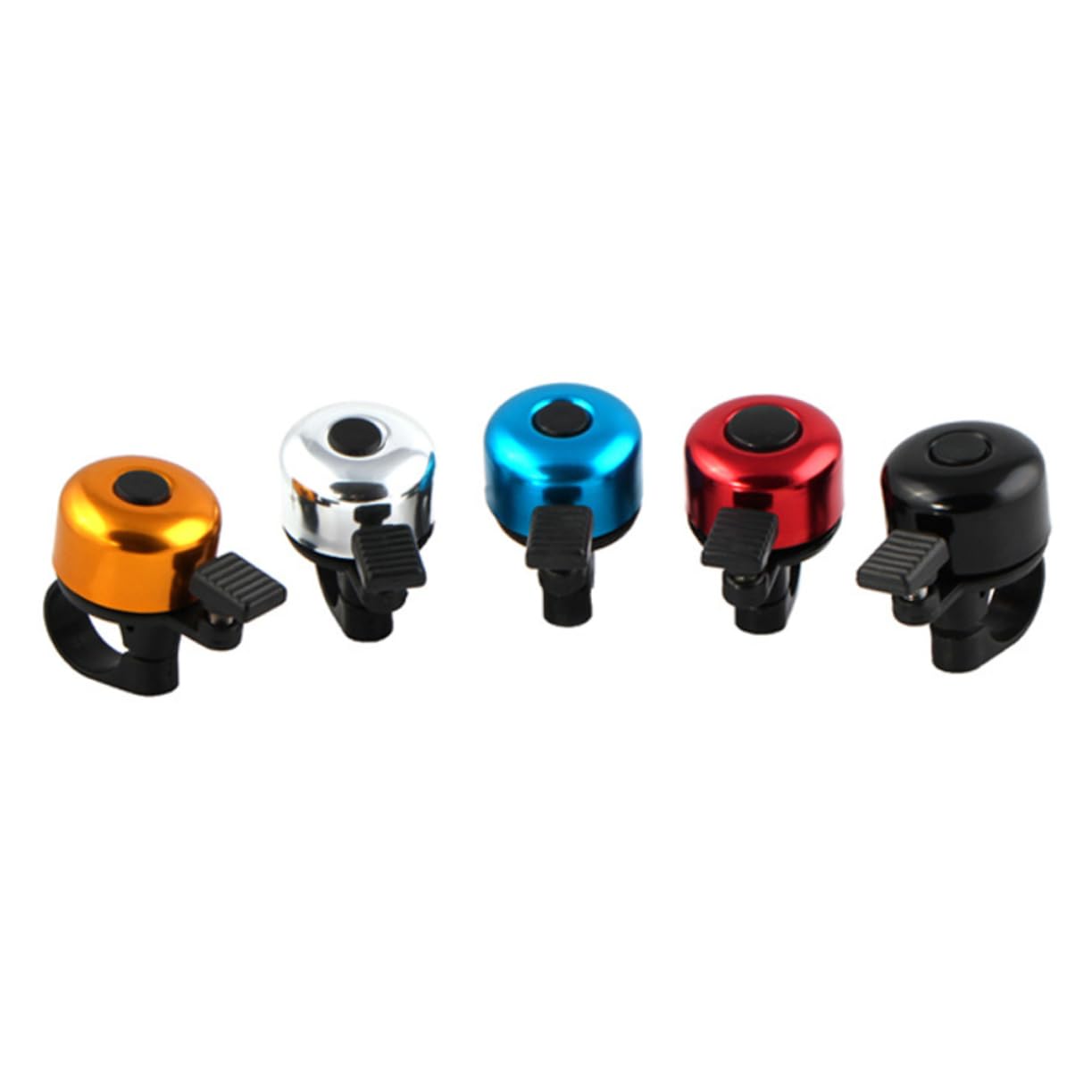 OSOLADY 10pcs Mini Bike Bell Colorful Thumb Bells for Loud Melodious Sound Easy to Install for Road Bikes Scooters Tricycles Black