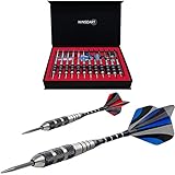 WINSDART Steel Tip Darts Set, 12 Pack Professional Metal Darts for Dartboard with Nonslip Dart...