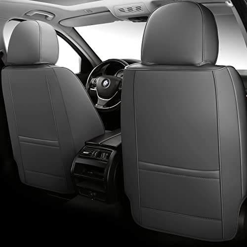 Nunivak Full Coverage Leather Car Seat Covers Full Set Fit For Cars Trucks Sedans With Waterproof Leatherette In Automotive Seat Cover Accessories (Grey) #TOP2