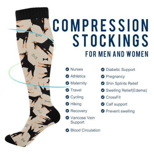 Image of Compression Socks for Women & Men Knee High Socks | Circulation, Medical, Running, Athletic, Nurse, Travel, 1 Pair
