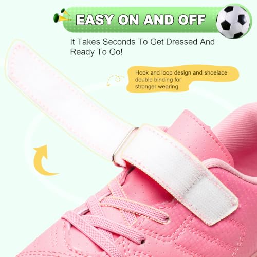 Image of Kids Soccer Cleats Boys Girls Athletic Outdoor Firm Ground Football Shoes | Youth Training Baseball Shoes for Little /Big Kid