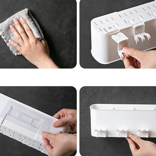 Toothbrush Holders with Wall or Countertop Design 8.54 x 3.54 x 3.39 inch 4 Slot Open Grid Detachable Tray Bathroom Organizer Large Capacity Easy Clean Toothpaste Holder for Family Vanity (Multicolor) - image 4