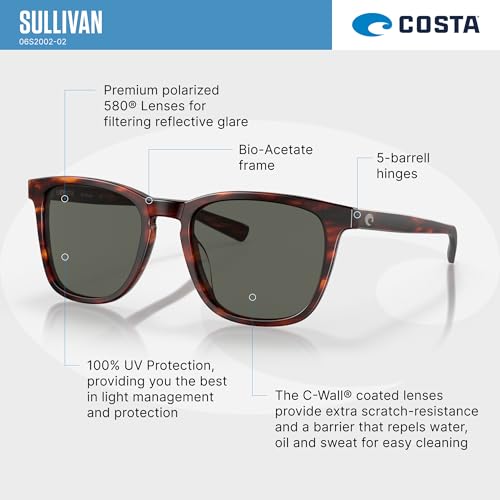 Image of Costa Del Mar Mens Sullivan Square Sunglasses