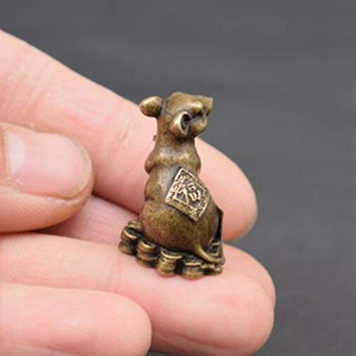 Panrodo Mouse Statue Figurines Brass Small Adorable Retro Desktop Decor Birthday Gifts Copper Sculptures #TOP3