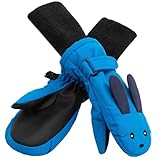 Maplefield Toddler Snow Mittens - Waterproof Protection & Grip - Warm with Thinsulate Insulation - Fun Bunny Design Mittens for Kids - Small (2-4 Years)