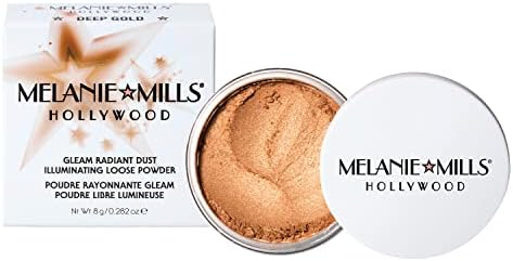 Melanie Mills Hollywood Gleam Radiant Dust Shimmering Loose Powder for Face & Body - Deep Gold 8g