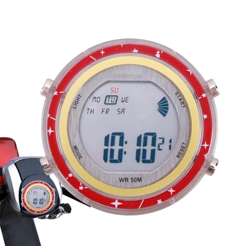Reloj electrónico de motocicleta de acero inoxidable impermeable de 30 m | Reloj digital de motocicleta | Relojes digitales de motocicleta con botón de luz | Reloj electrónico preciso ester
