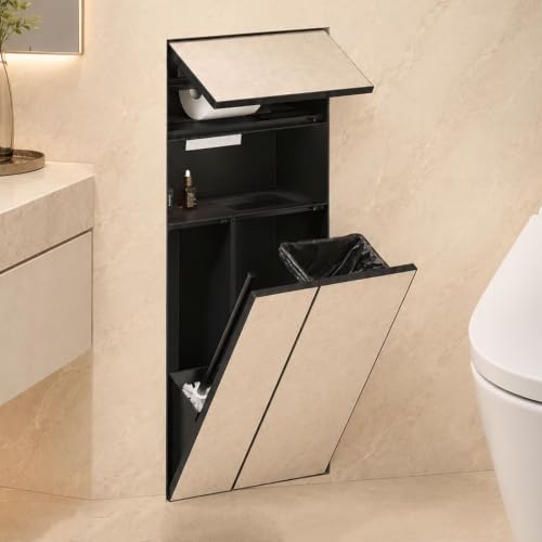 Poubelle amovible de luxe en acier inoxydable et porte-brosse design