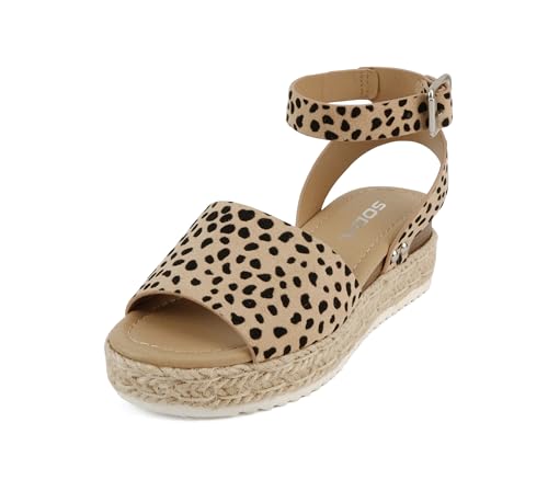 Soda Little Kids/Children/Girls Topic-IIS Espadrille Flatform Wedge Open Toe Sandals2